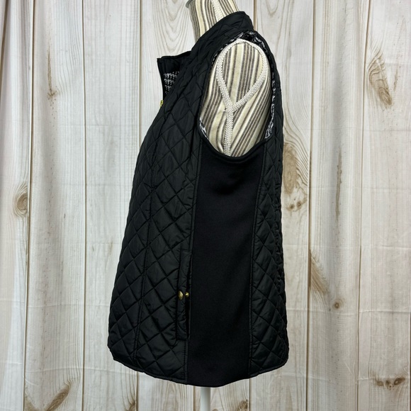 Kim Rogers Vest Quilted Ribbed Pockets Fall Outerwear Vest Black Size Medium - Picture 2 of 12